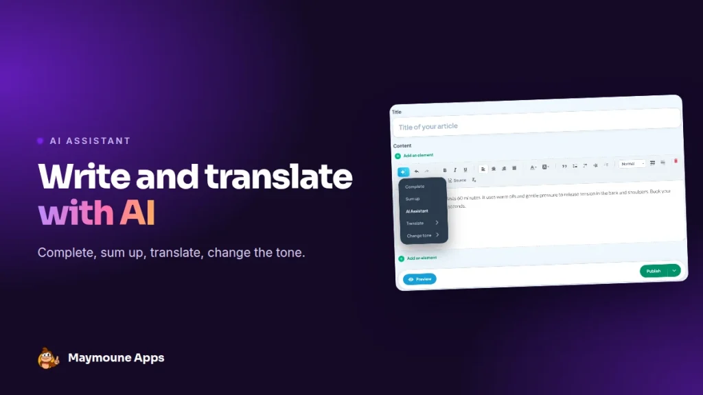 AI writing assistant,translate app content