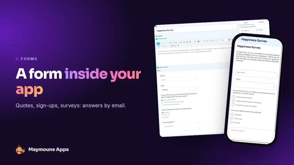 mobile app form,quote request form