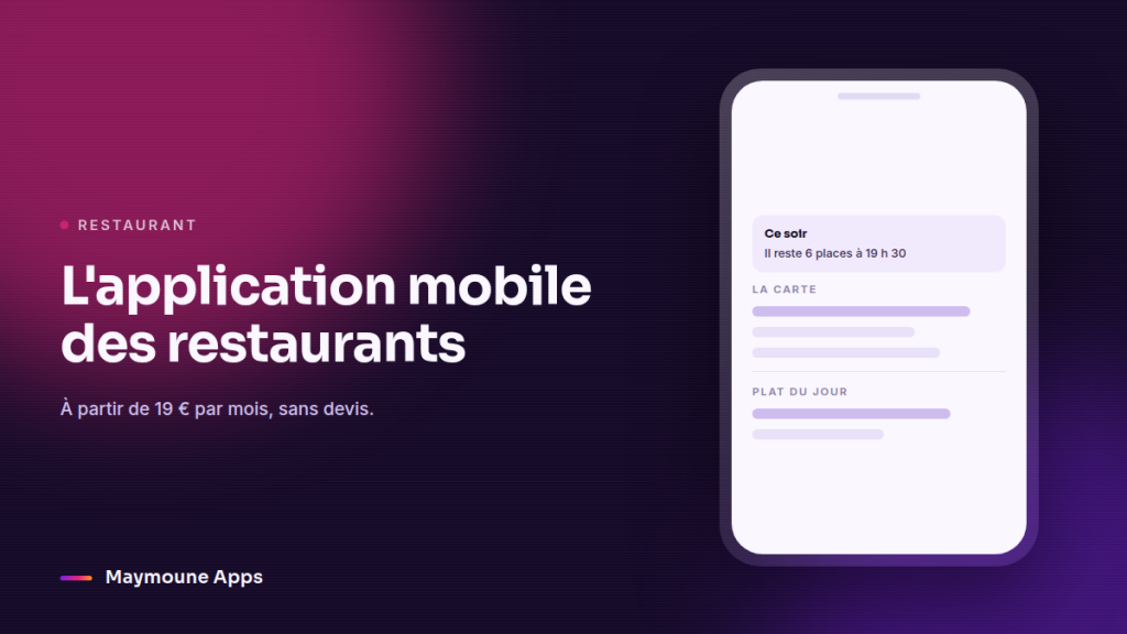 application mobile pour restaurant