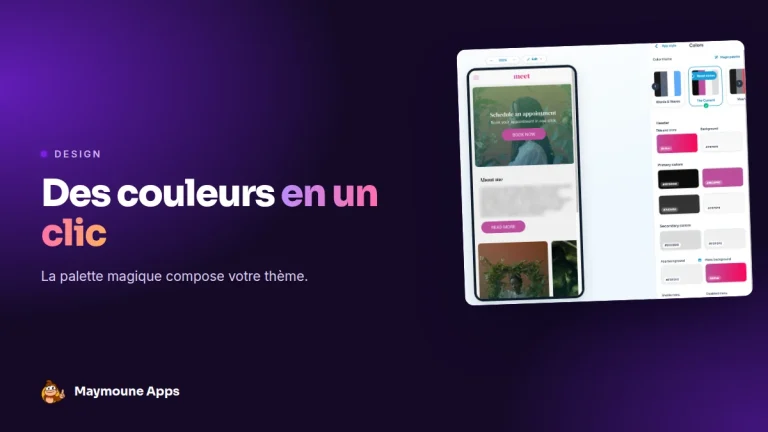 palette couleurs application,couleurs application mobile