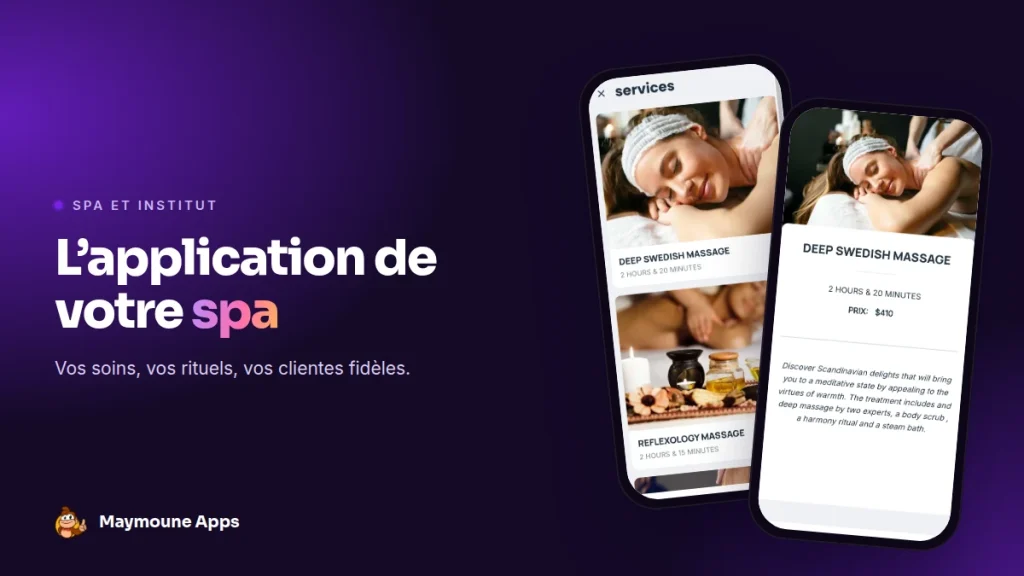 application spa,application institut de beauté