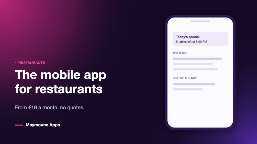 mobile app for restaurants